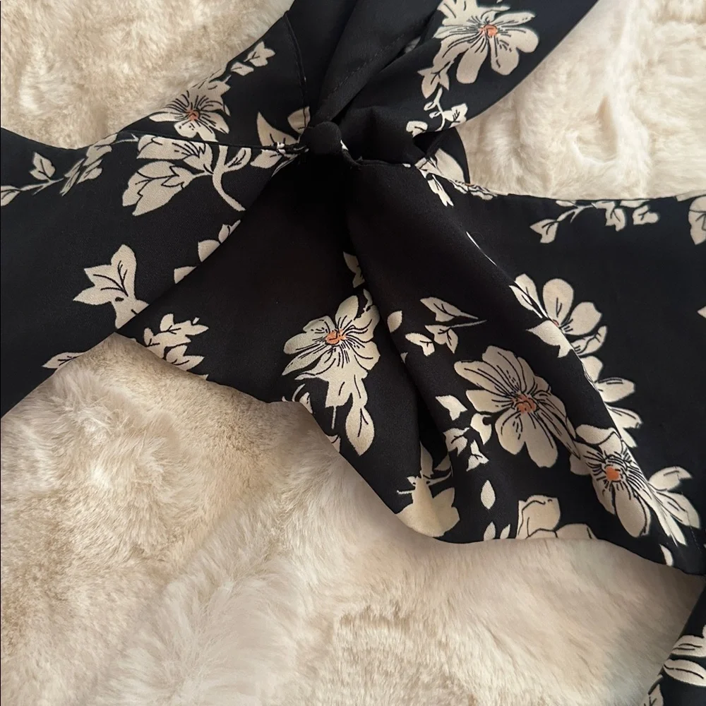Free People Black Floral satin dress, L - Picture 6 of 14
